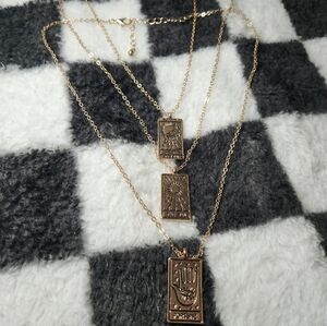 Mystical Gold Tarot Necklace Trio